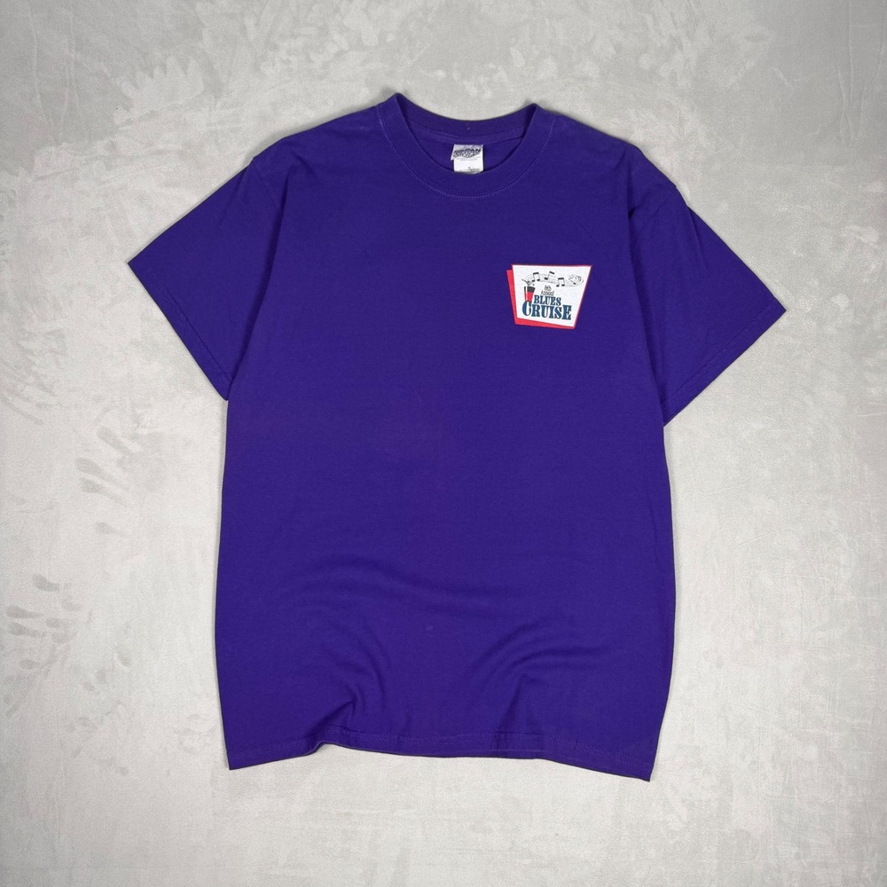 Y2K Mens Gildan 8th Annual Blues Cruise 2006 Graphic T-Shirt Purple Size M